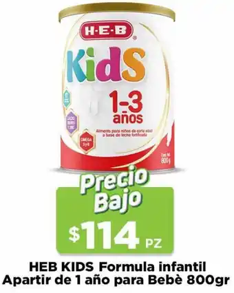 HEB HEB Kids FOrmula Infantil Apartil de 1 Año para Bebé 800g oferta