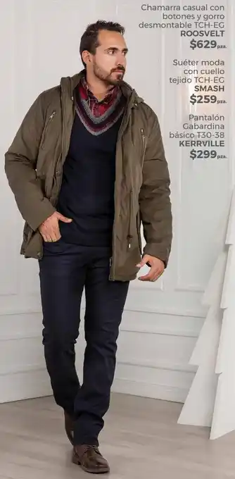 HEB Chamarra CAsual con Botones y Gorro Desmontable TCH-EG Roosvelt oferta