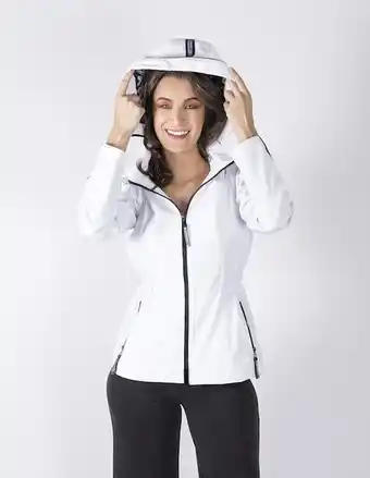 Gabardina repelente al agua con capucha shyla para mujer