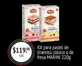 Kit para pastel de tiramisú clásico o de fresa marini 220g
