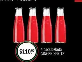 La Comer 4 pack bebida ginger spritz oferta