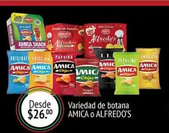 Variedad de botanas amica o alfredo´s