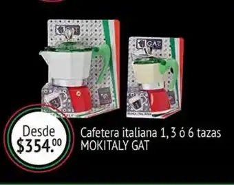 La Comer Cafetera italiana 1,3 ó 6 tazas mokitaly gat oferta