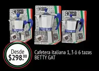 Cafetera italiana 1,3 ó 6 tazas betty gat
