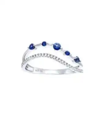 Joyerías Bizzarro Anillo de oro blanco con curvas de diamantes y zafiros oferta
