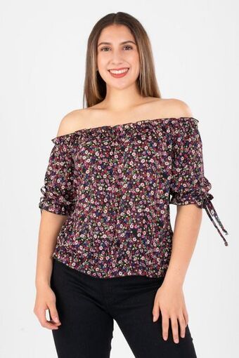 Santory Blusa con flores manga corta oferta