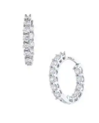 Arracadas de oro blanco 14k con 100pts de diamante (si) (e-f)