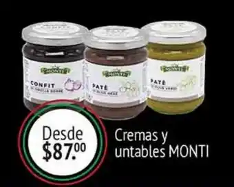 Cremas y untables monti
