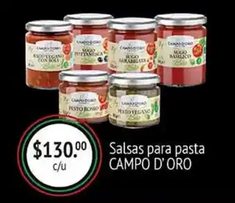 Salsas para pasta campo d'oro