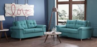 Muebles Dico Juego de 2 love seat uma azul oferta