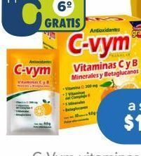 Farmacia San Pablo C-vym vitaminas c y b, minerales y betaglucanos oferta