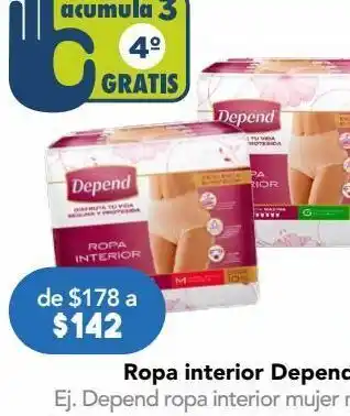 Farmacia San Pablo Depend ropa interior corte bajo talla mediana 10 piezas oferta