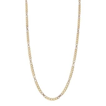 Nacional Monte de Piedad Collar eslabón combinado platinado en oro amarillo 14 kilates. oferta