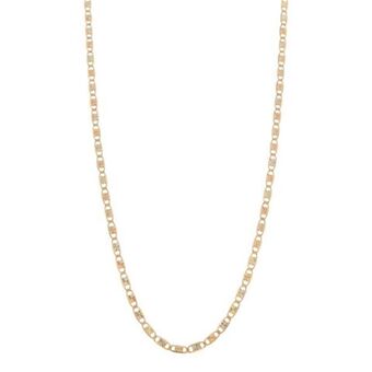 Nacional Monte de Piedad Collar eslabón nudo marino platinado en oro amarillo 14 kilates. oferta