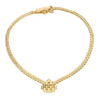 Nacional Monte de Piedad Pulsera eslabón boleado con aplicación motivo corazón en oro amarillo 18 kilates. oferta