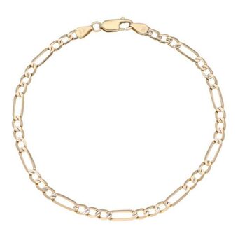 Nacional Monte de Piedad Pulsera de tres eslabones por uno platinados en oro amarillo 14 kilates. oferta