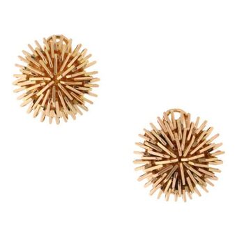 Nacional Monte de Piedad Aretes diseño especial en oro amarillo 18 kilates. oferta
