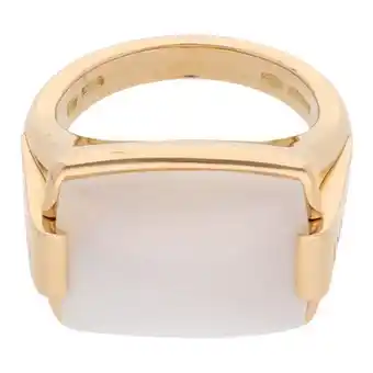 Nacional Monte de Piedad Anillo tipo sello firma bvlgari con gema en oro amarillo 18 kilates. oferta