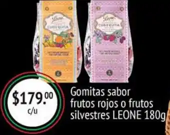 Fresko Gomitas Sabor Frutos Rojos o Frutos Silvestres Leone 180g oferta