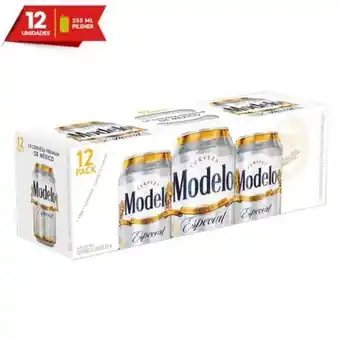 Cerveza clara modelo especial lata 12 pack 355 ml