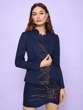 SHEIN Shein x close ties blazer de lunares escote v oferta