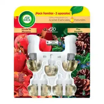 Sam's Club Aromatizante de ambiente continuo air wick aceites esenciales strudel de manzana y pino navideño 2 difusores y 7 repuestos de oferta