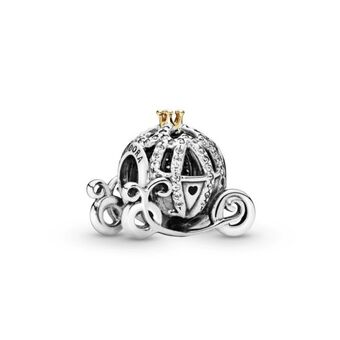 Charm y oro 14k carruaje de cenicienta de disney dos tonos