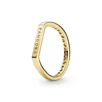 Anillo apilable barra con logotipo recubrimiento en oro de 14k
