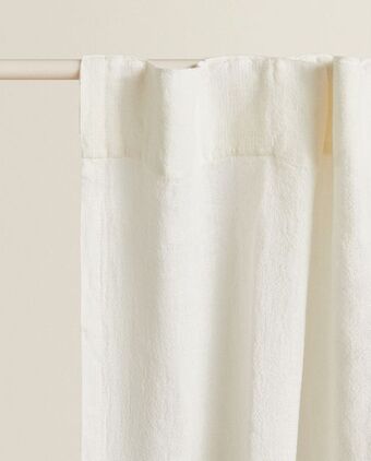 ZARA HOME Cortina lino blanco oferta