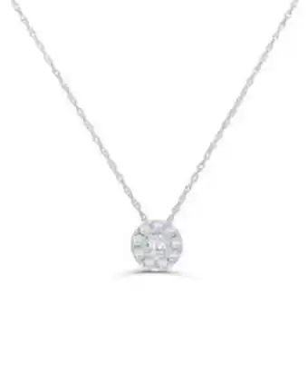 Joyerías Bizzarro Dije de oro blanco 14k con cadena con 33pts de diamante (si) (e-f) oferta