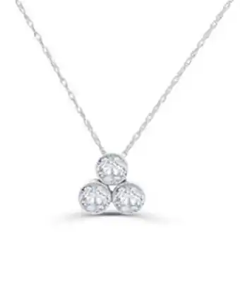 Joyerías Bizzarro Dije de oro blanco 14k con cadena con 99pts de diamante (si) (e-f) oferta