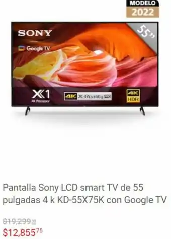 Liverpool Pantalla Sony LCD Smart TV de 55 Pulgadas 4K oferta