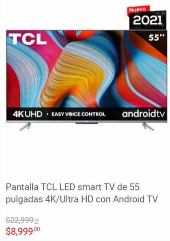 Liverpool Pantalla TCL LED Smart TV de 55 Pulgadas 4K/Ultra HD con Android TV oferta