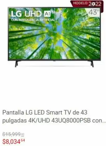 Liverpool Pantalla LG LED Smart TV de 43 Pulgadas 4K/UHD oferta