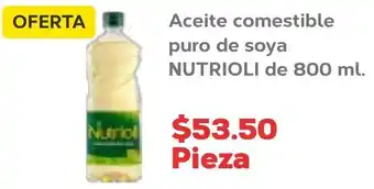 Aceite Comestible Puro de Soya Nutrioli de 800ml