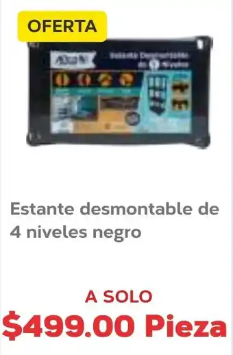 Estante Desmontable de 4 Niveles Negro