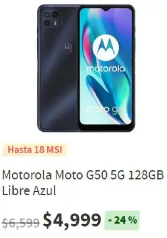 Elektra Motorola Moto G50 5G 128GB Libre Azul oferta