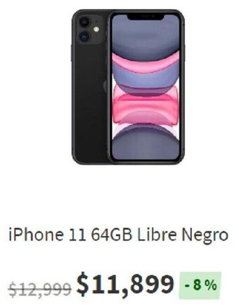 Elektra iPhone 11 64GB Libre Negro oferta