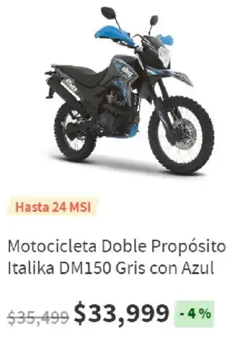 Elektra Motocicleta Doble Propósito Italika DM250 Gris con Azul oferta