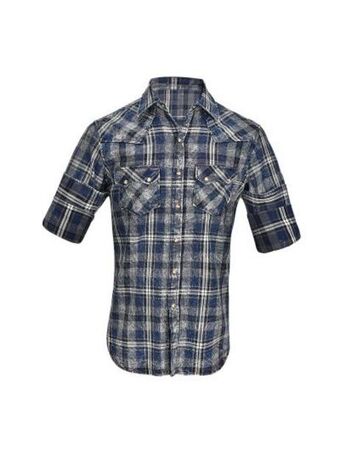 Cuadra Camisa de mezclilla con cuadros. oferta