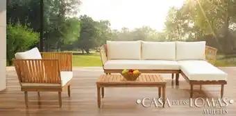 Casa de las Lomas Set sala de jardín 4 piezas careyes rattan beige oferta