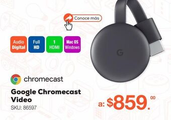 RadioShack Google chromecast video 3ra generación / negro oferta