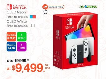 RadioShack Consola nintendo switch oled 64 gb joy-con white oferta