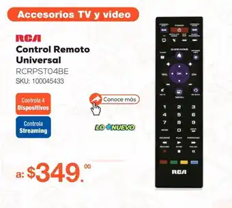 Control remoto universal rca rcrpst04be / negro