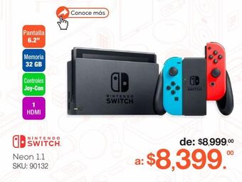 RadioShack Consola nintendo switch 1.1 32 gb joy-con neon blue and red oferta