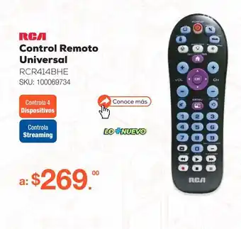 RadioShack Control remoto universal rca rcr414bhe / negro oferta