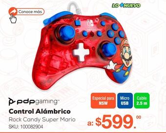 RadioShack Control alámbrico pdp rock candy super mario / nintendo switch / rojo oferta