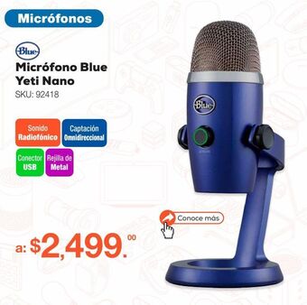 Micrófono blue yeti nano / azul / usb