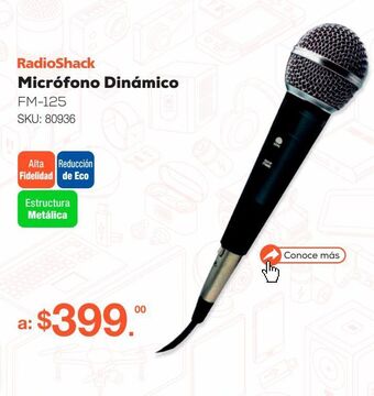 RadioShack Micrófono dinámico radioshack fm-125 / negro oferta