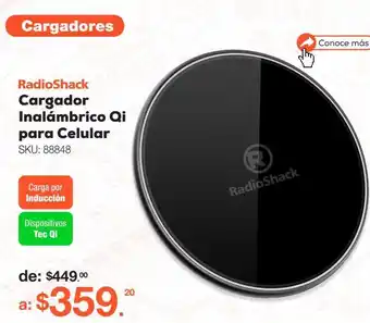 RadioShack Cargador inalámbrico qi para celular radioshack ix60350w / negro oferta